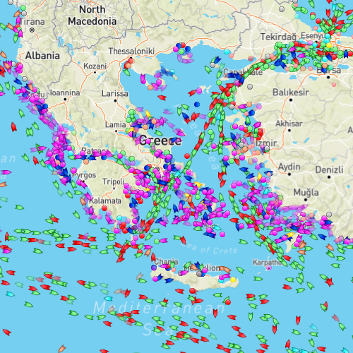 Χάρτης πλοίων και θέσεις σε πραγματικό χρόνο